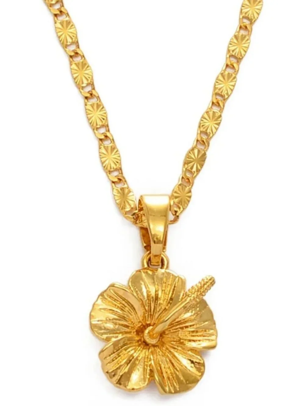 Hibiscus Flower Pendant Necklace for Women | Hawaiian Jewelry & Accessories Gift